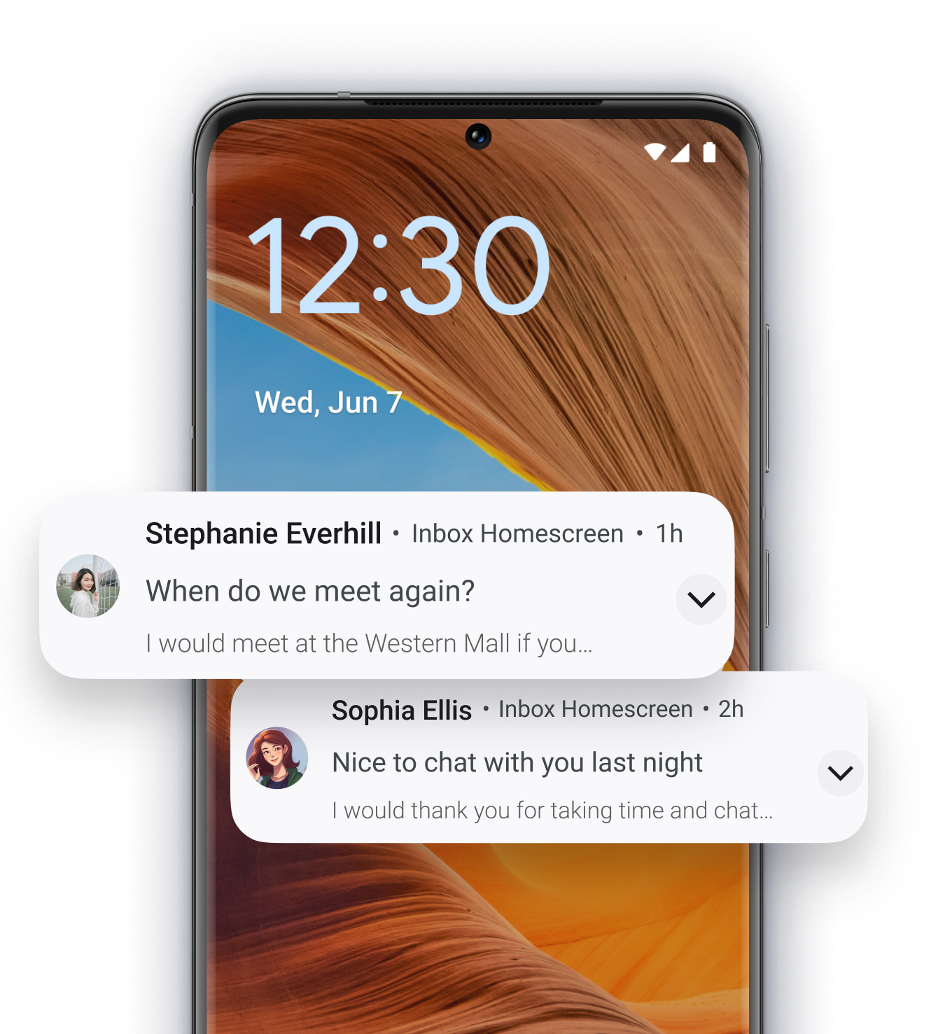 Phone with Inbox Homescreen